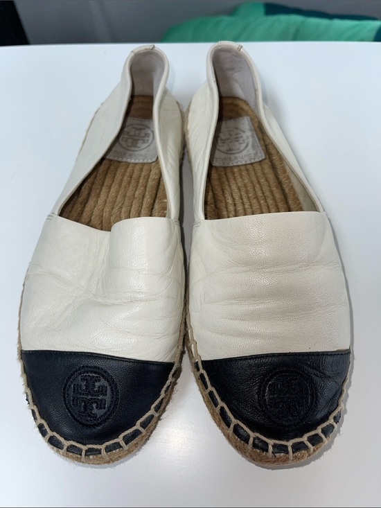 Tory Burch Shoes - Tory Burch color-block nappa leather cap-toe espadrille flats